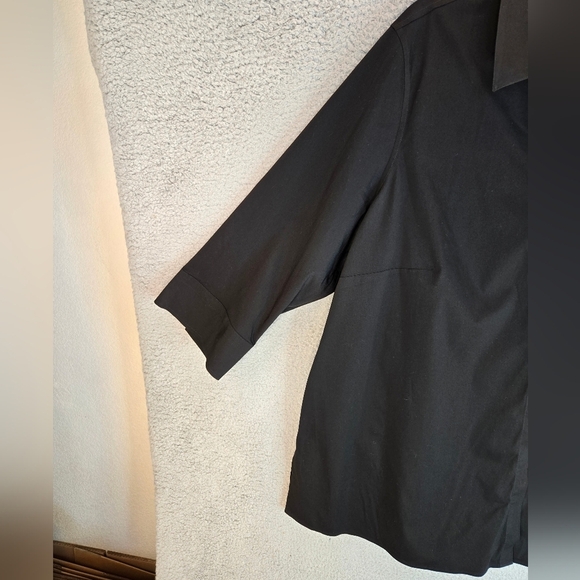 Foxcroft NYC Womens Sz 22W No Iron Black Casual Comfort Full Front Button Blouse - Picture 4 of 14